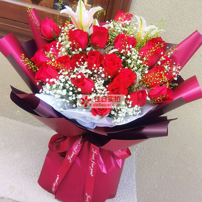 贺州30朵红玫瑰百合，做你余生故事里的人