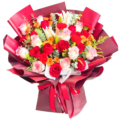 贺州22朵玫瑰百合，追求真爱幸福